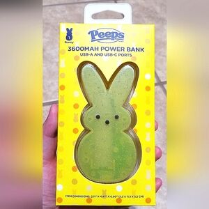 Peeps Yellow 3600 MAH Power Bank With USB-A & USB-C Ports